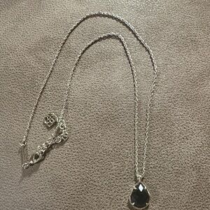 Kendra Scott Cory necklace with black stone, silver setting